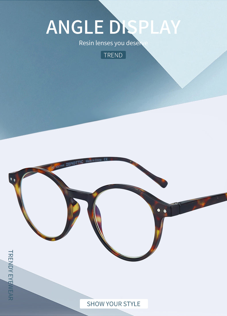 Retro Reading Glasses | Anti Glare, UV400 Protection, Circular Frame Stylish Reading Glasses - ZOOMNSTORE
