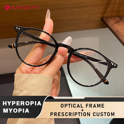 Retro Round Prescription Glasses - KANSEPT Optical Eyewear With Anti Reflective Lenses - ZOOMNSTORE