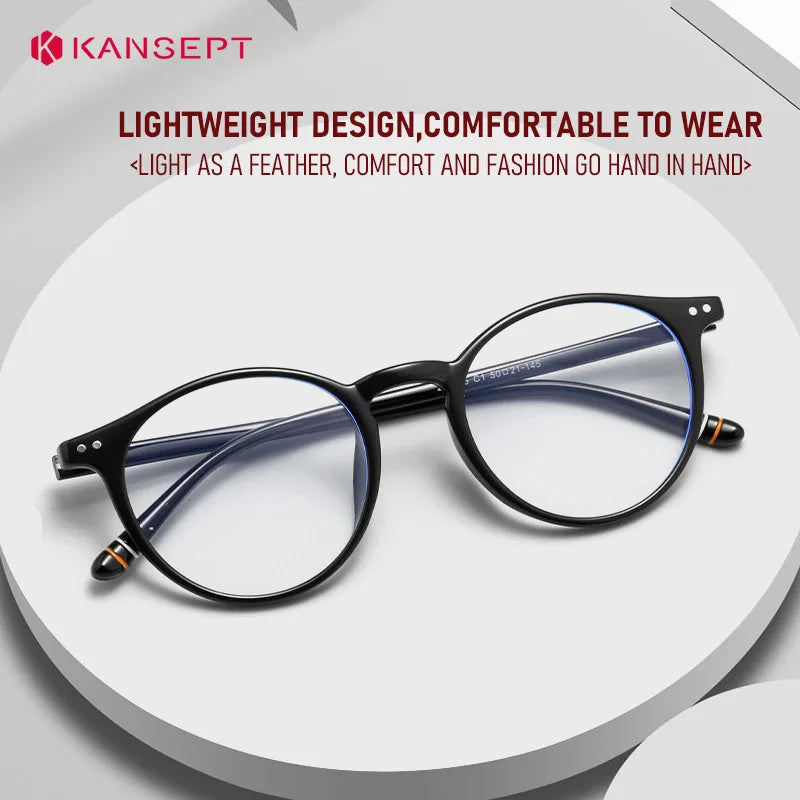 Retro Round Prescription Glasses - KANSEPT Optical Eyewear With Anti Reflective Lenses - ZOOMNSTORE