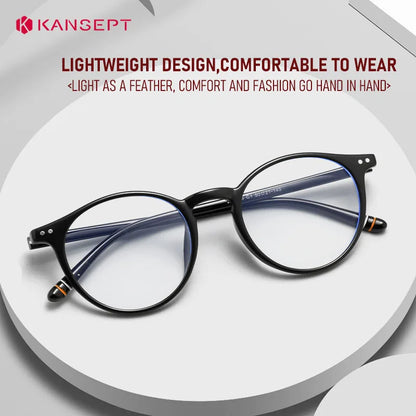 Retro Round Prescription Glasses - KANSEPT Optical Eyewear With Anti Reflective Lenses - ZOOMNSTORE
