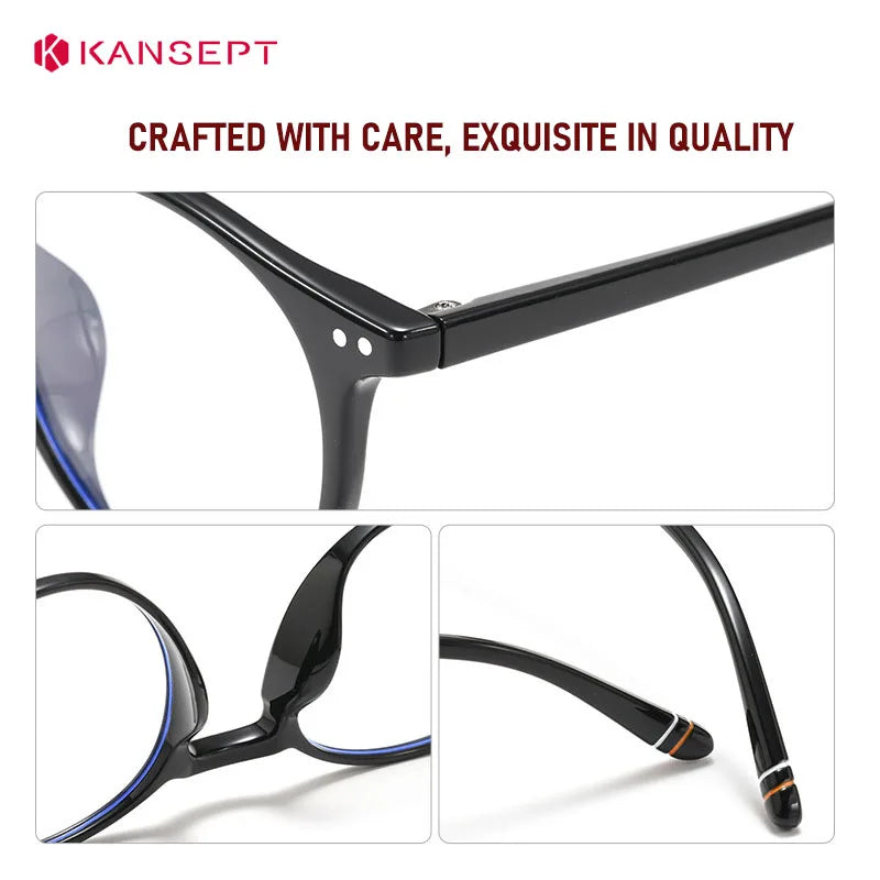 Retro Round Prescription Glasses - KANSEPT Optical Eyewear With Anti Reflective Lenses - ZOOMNSTORE
