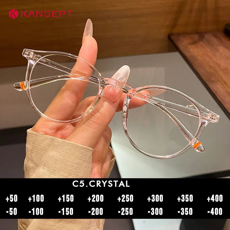 Retro Round Prescription Glasses - KANSEPT Optical Eyewear With Anti Reflective Lenses - ZOOMNSTORE