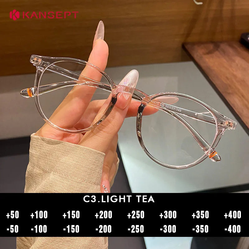 Retro Round Prescription Glasses - KANSEPT Optical Eyewear With Anti Reflective Lenses - ZOOMNSTORE