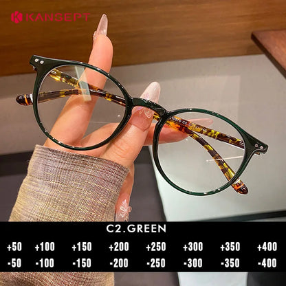 Retro Round Prescription Glasses - KANSEPT Optical Eyewear With Anti Reflective Lenses - ZOOMNSTORE