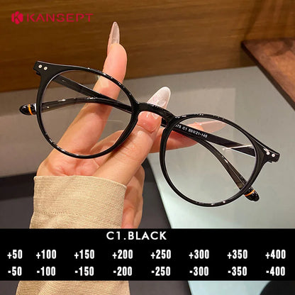 Retro Round Prescription Glasses - KANSEPT Optical Eyewear With Anti Reflective Lenses - ZOOMNSTORE