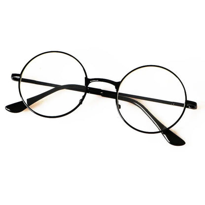 Retro Round Reading Glasses - Full Rim Metal Frame Blue Light Eyewear +4.00 Magnification - ZOOMNSTORE