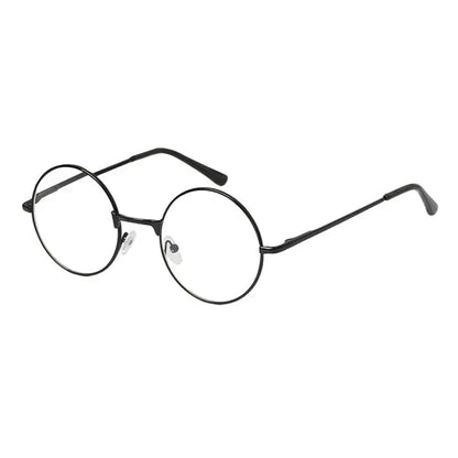 Retro Round Reading Glasses - Full Rim Metal Frame Blue Light Eyewear +4.00 Magnification - ZOOMNSTORE
