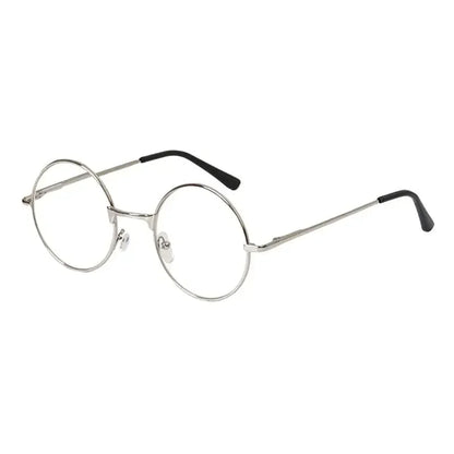 Retro Round Reading Glasses - Full Rim Metal Frame Blue Light Eyewear +4.00 Magnification - ZOOMNSTORE