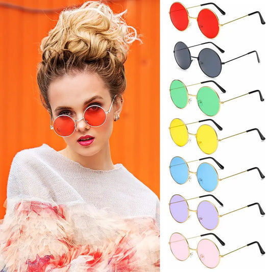 Retro Round Sunglasses - Fashion Circle Metal Glasses with UV Protection for Men & Women - ZOOMNSTORE