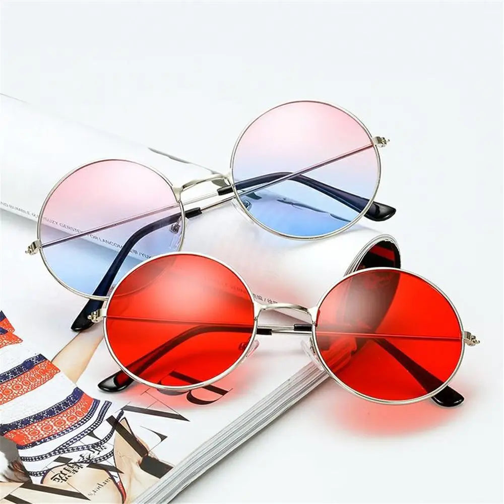 Retro Round Sunglasses - Fashion Circle Metal Glasses with UV Protection for Men & Women - ZOOMNSTORE