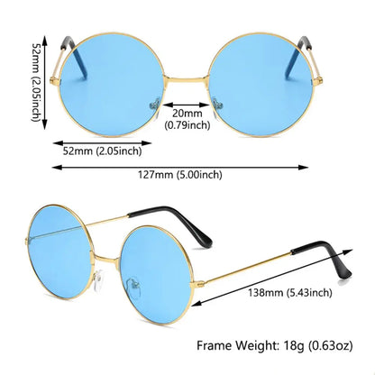Retro Round Sunglasses - Fashion Circle Metal Glasses with UV Protection for Men & Women - ZOOMNSTORE