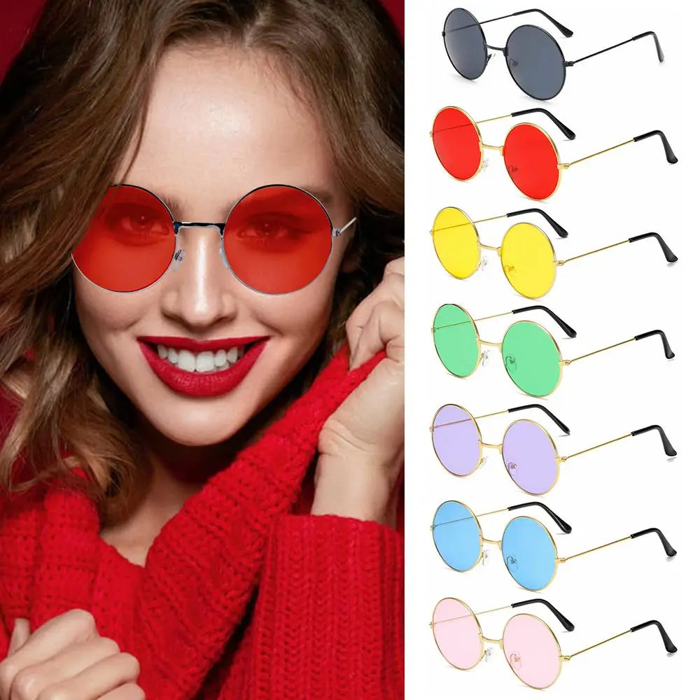 Retro Round Sunglasses - Fashion Circle Metal Glasses with UV Protection for Men & Women - ZOOMNSTORE