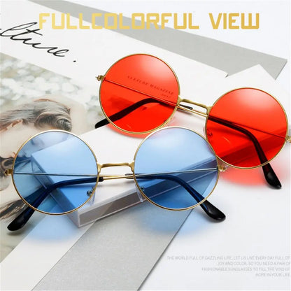Retro Round Sunglasses - Fashion Circle Metal Glasses with UV Protection for Men & Women - ZOOMNSTORE