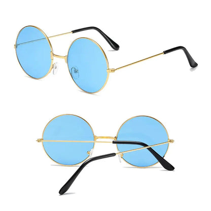 Retro Round Sunglasses - Fashion Circle Metal Glasses with UV Protection for Men & Women - ZOOMNSTORE