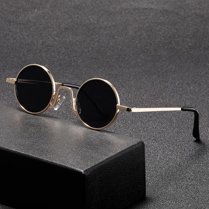 Retro Round Sunglasses – Hippie Circular Metal Glasses With UV Protection Eyewear - ZOOMNSTORE