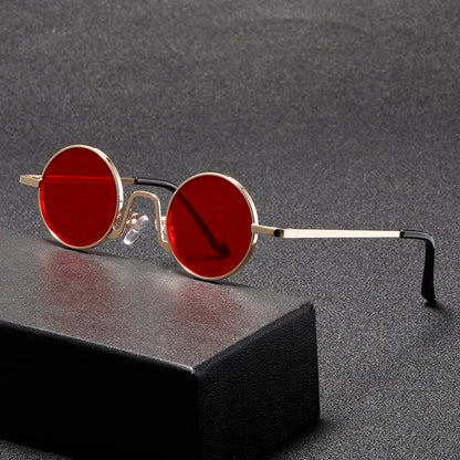 Retro Round Sunglasses – Hippie Circular Metal Glasses With UV Protection Eyewear - ZOOMNSTORE