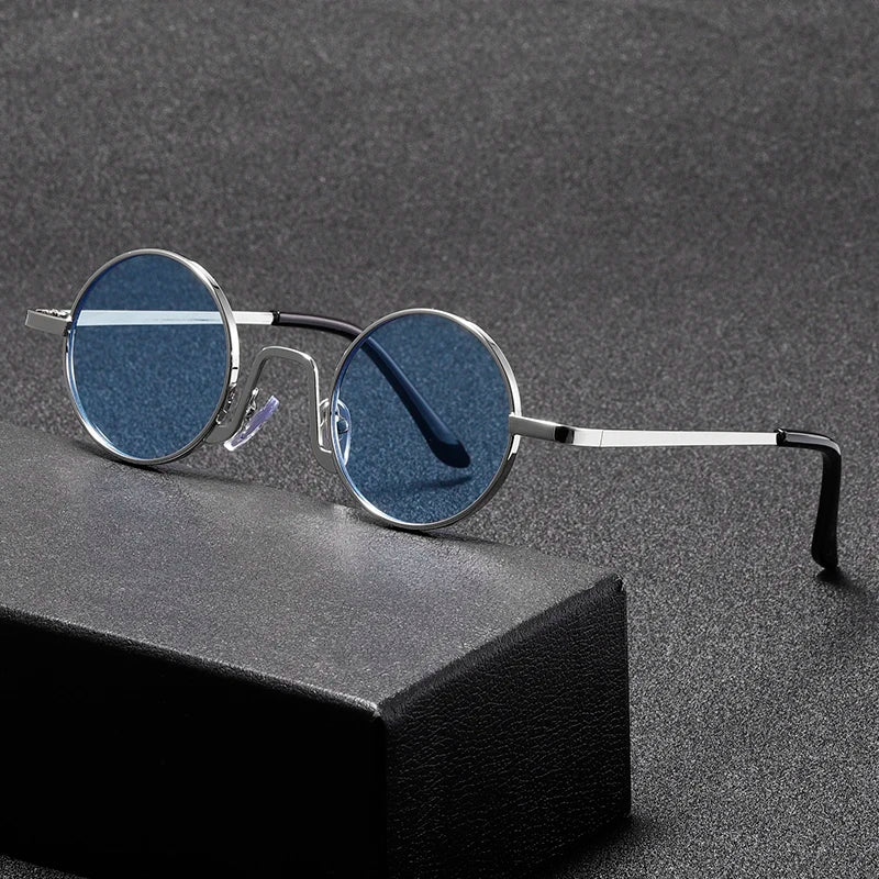 Retro Round Sunglasses – Hippie Circular Metal Glasses With UV Protection Eyewear - ZOOMNSTORE