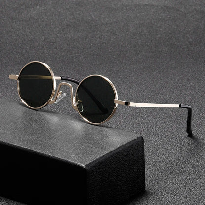 Retro Round Sunglasses – Hippie Circular Metal Glasses With UV Protection Eyewear - ZOOMNSTORE