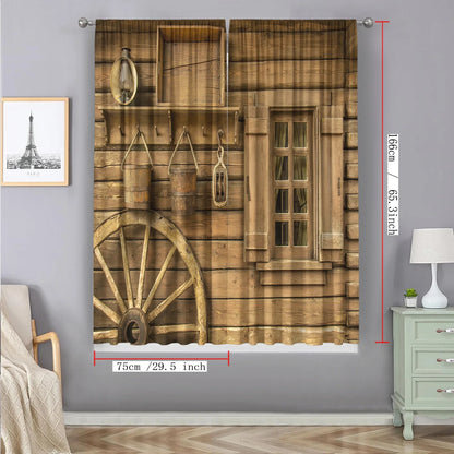Retro Screen Curtain - Polyester Curtain Panels With Geometric Pattern For Home Window - ZOOMNSTORE