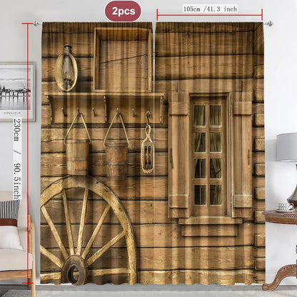 Retro Screen Curtain - Polyester Curtain Panels With Geometric Pattern For Home Window - ZOOMNSTORE