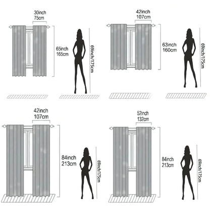 Retro Screen Curtain - Polyester Curtain Panels With Geometric Pattern For Home Window - ZOOMNSTORE