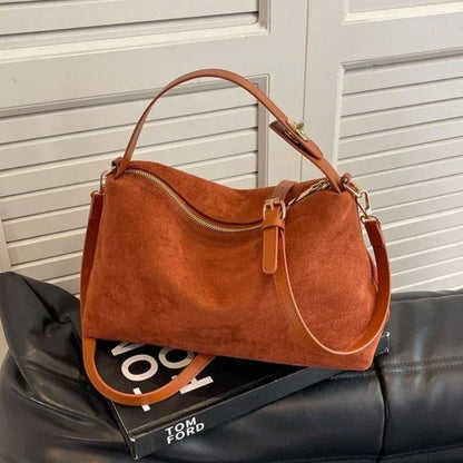 Retro Shoulder Bag – Women's Tote Bag With Large Capacity | Zipper Closure - ZOOMNSTORE