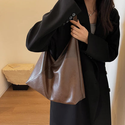 Retro 2-in-1 Shoulder Bag - Large Capacity PU Leather Tote for Women - ZOOMNSTORE