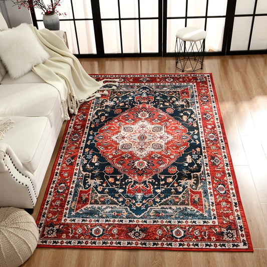 Retro Turkish Persian Rug - Vintage Ethnic Carpet for Living Room and Bedroom - ZOOMNSTORE