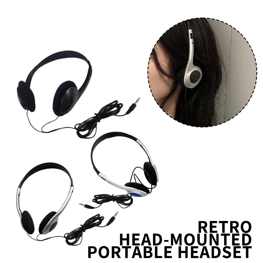 Retro Wired Headphones – Lightweight Comfortable Over Ear Earbuds With Balanced Armature - ZOOMNSTORE