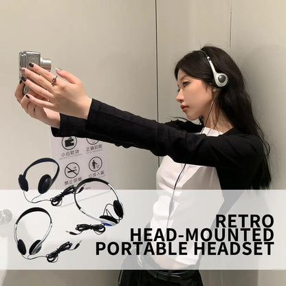 Retro Wired Headphones – Lightweight Comfortable Over Ear Earbuds With Balanced Armature - ZOOMNSTORE