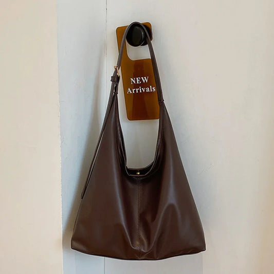Retro Women's Tote Bag - Vintage PU Leather Handbag with Adjustable Strap for Travel - ZOOMNSTORE