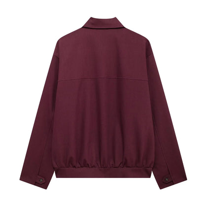 Retro Zipper Bomber Jacket for Women - Fall Loose Outerwear - ZOOMNSTORE