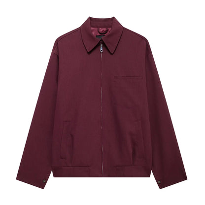 Retro Zipper Bomber Jacket for Women - Fall Loose Outerwear - ZOOMNSTORE