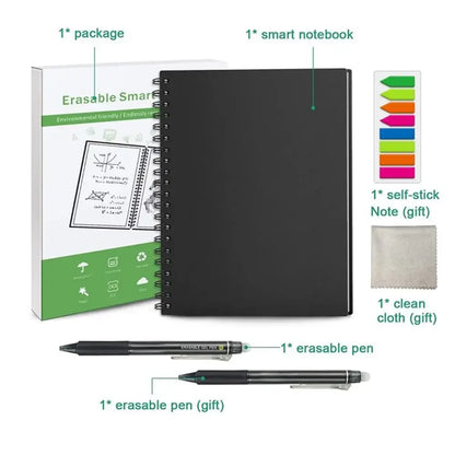 Reusable Erasable Notebook | A4 Spiral Smart Notebook With Microwave Heating - ZOOMNSTORE