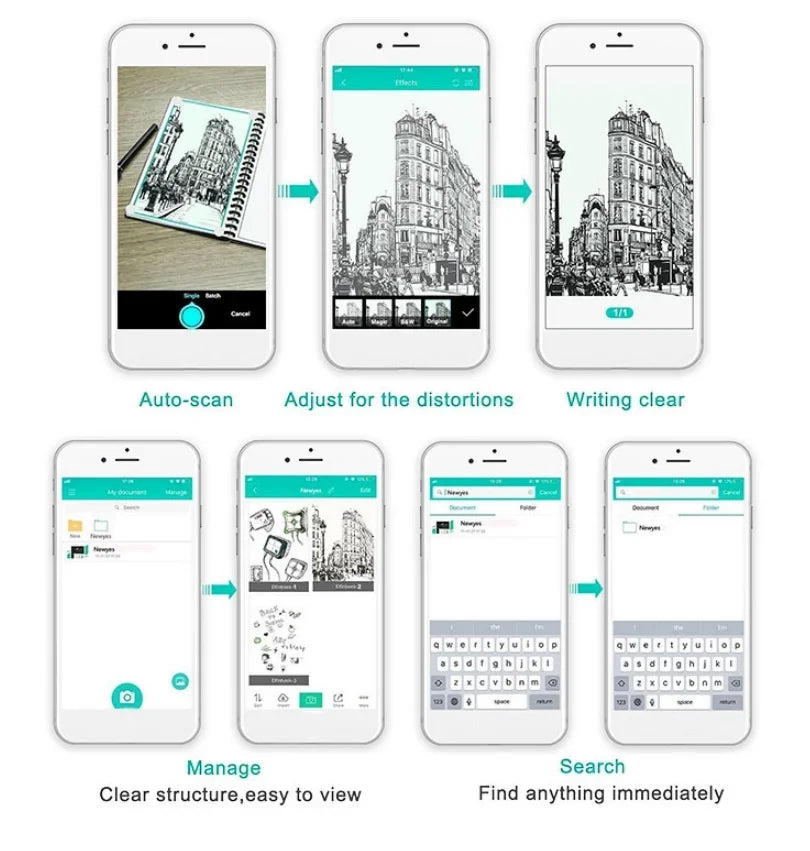 Reusable Erasable Notebook | A4 Spiral Smart Notebook With Microwave Heating - ZOOMNSTORE