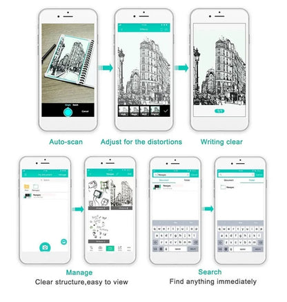 Reusable Erasable Notebook | A4 Spiral Smart Notebook With Microwave Heating - ZOOMNSTORE