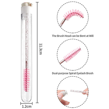 Reusable Mascara Wands - Eyelash Brush Tubes | Lash Extension Supplies & Replaceable Makeup Applicators - ZOOMNSTORE