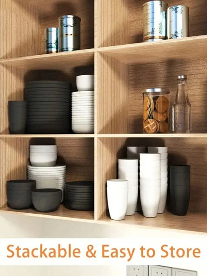 Reusable Plastic Tableware Set - 41624pcs Plates Bowls Cups for Picnics  School Supplies - ZOOMNSTORE