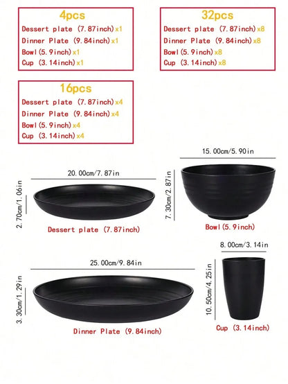 Reusable Plastic Tableware Set - 41624pcs Plates Bowls Cups for Picnics  School Supplies - ZOOMNSTORE