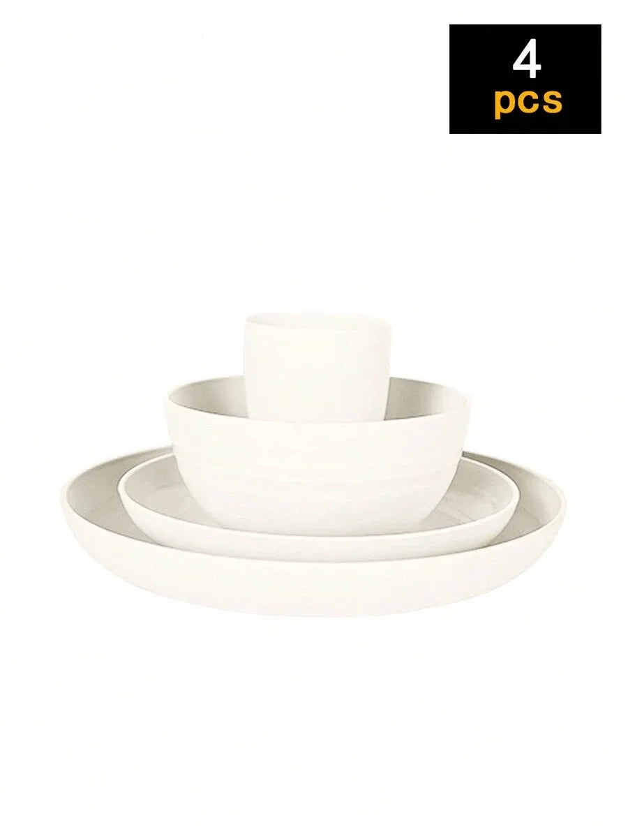 Reusable Plastic Tableware Set - 41624pcs Plates Bowls Cups for Picnics  School Supplies - ZOOMNSTORE