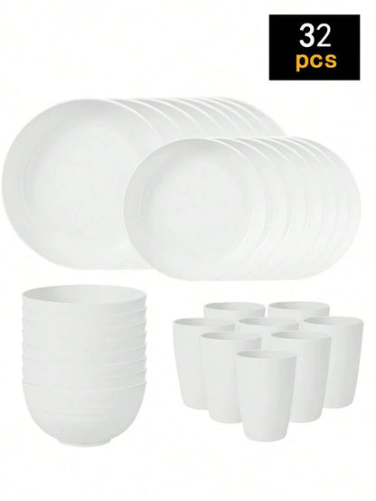 Reusable Plastic Tableware Set - 41624pcs Plates Bowls Cups for Picnics  School Supplies - ZOOMNSTORE