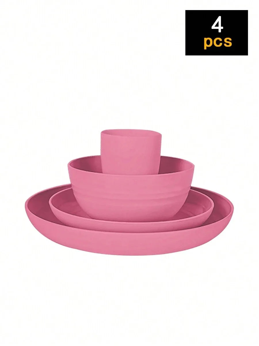 Reusable Plastic Tableware Set - 41624pcs Plates Bowls Cups for Picnics  School Supplies - ZOOMNSTORE