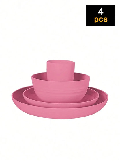 Reusable Plastic Tableware Set - 41624pcs Plates Bowls Cups for Picnics  School Supplies - ZOOMNSTORE