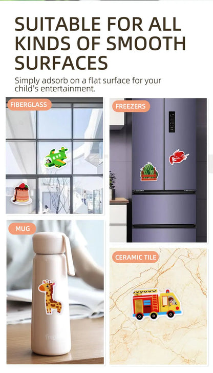 Children's Portable Quiet DIY Reusable Sticker Book Busy Jelly Paste Sticker Multi-scene Bubble Sticker Toys for Fun Learning - ZOOMNSTORE