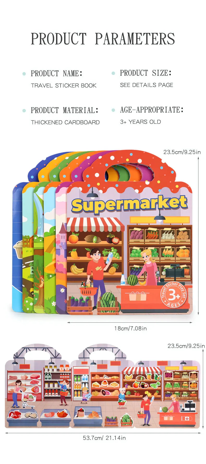 Children's Portable Quiet DIY Reusable Sticker Book Busy Jelly Paste Sticker Multi-scene Bubble Sticker Toys for Fun Learning - ZOOMNSTORE