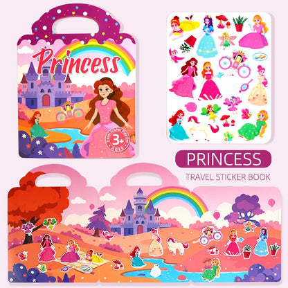 Children's Portable Quiet DIY Reusable Sticker Book Busy Jelly Paste Sticker Multi-scene Bubble Sticker Toys for Fun Learning - ZOOMNSTORE