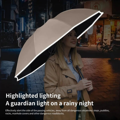 60K Buckle Men Women Umbrella  Fully Automatic Reverse Folding Umbrella with Windproof Reflective Stripe UV Umbrellas - ZOOMNSTORE