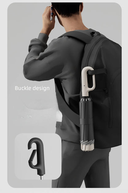 60K Buckle Men Women Umbrella  Fully Automatic Reverse Folding Umbrella with Windproof Reflective Stripe UV Umbrellas - ZOOMNSTORE