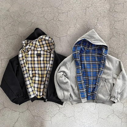Reversible Hoodies Men | Cotton Polyester Blend Oversized Hoodie - Warm Autumn Casual Outerwear - ZOOMNSTORE