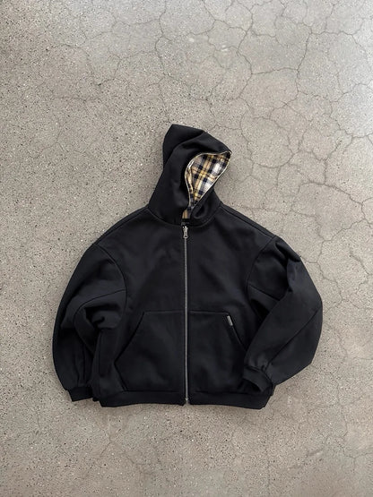 Reversible Hoodies Men | Cotton Polyester Blend Oversized Hoodie - Warm Autumn Casual Outerwear - ZOOMNSTORE